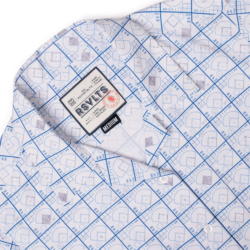 RSVLTS The Scorekeeper Women's KUNUFLEX Short Sleeve Shirt in Blue — detail 2