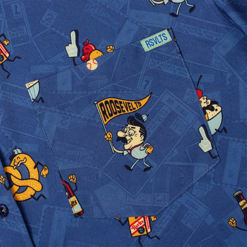 RSVLTS Bleacher Bites KUNUFLEX Short Sleeve Shirt in Blue — detail 3