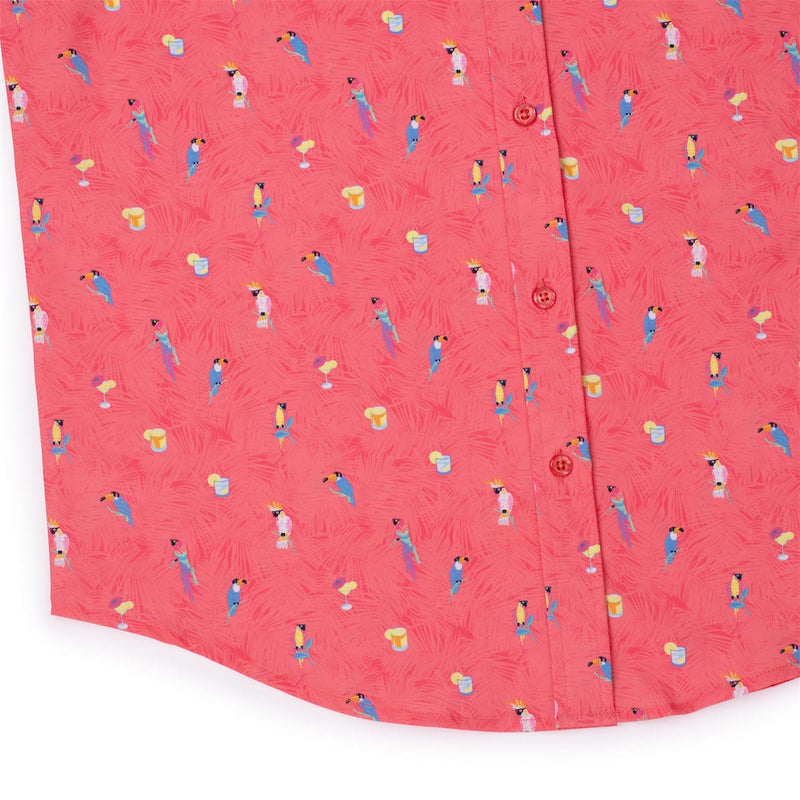 RSVLTS Tropical Flocktails KUNUFLEX Short Sleeve Shirt in Pink — detail 5