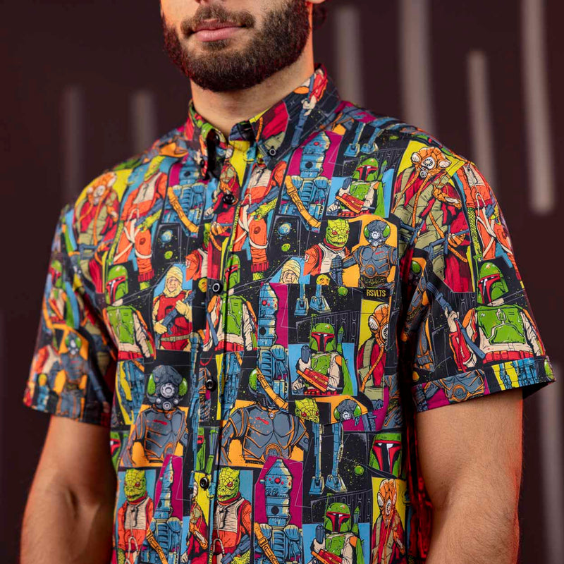 RSVLTS Any Methods Necessary KUNUFLEX Short Sleeve Shirt in Black — detail 2
