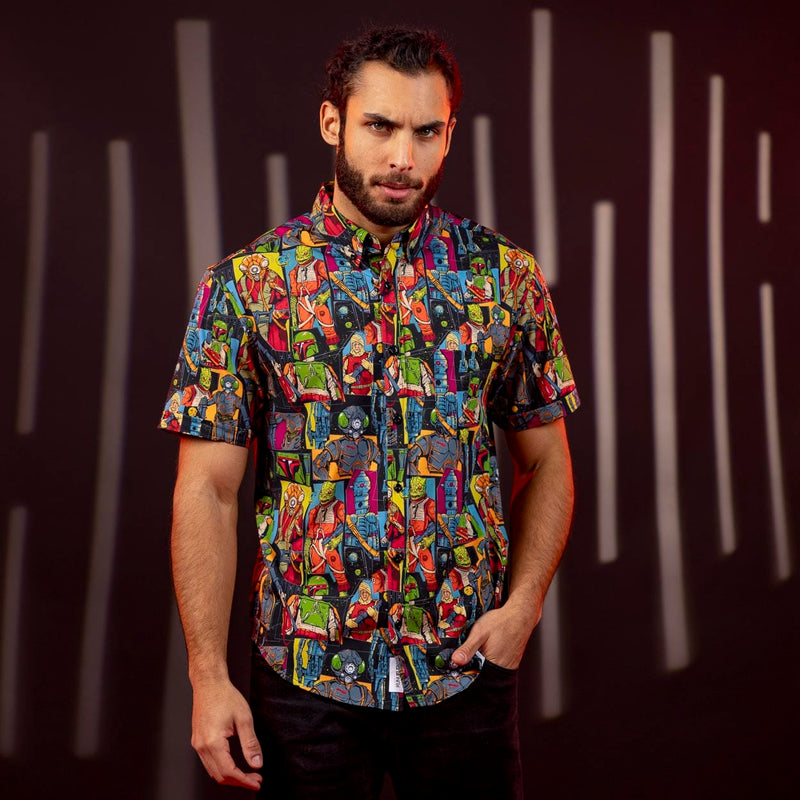 RSVLTS Any Methods Necessary KUNUFLEX Short Sleeve Shirt in Black — detail 3