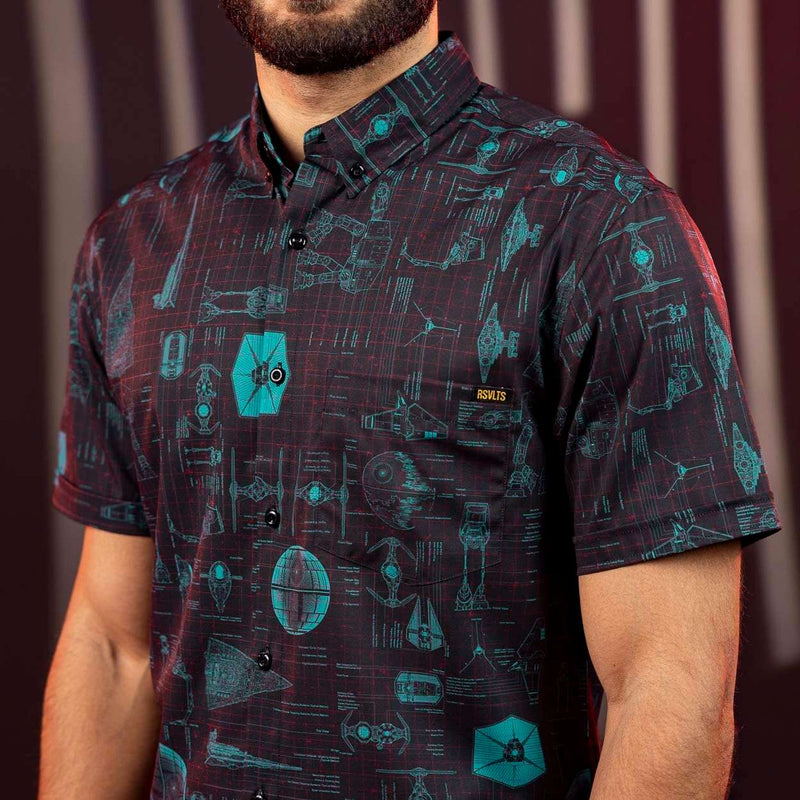 RSVLTS Quite Operational KUNUFLEX Short Sleeve Shirt in Black — detail 2