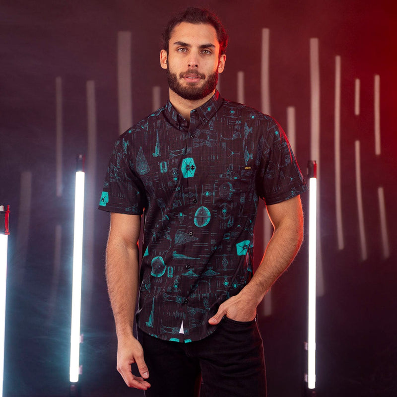 RSVLTS Quite Operational KUNUFLEX Short Sleeve Shirt in Black — detail 4