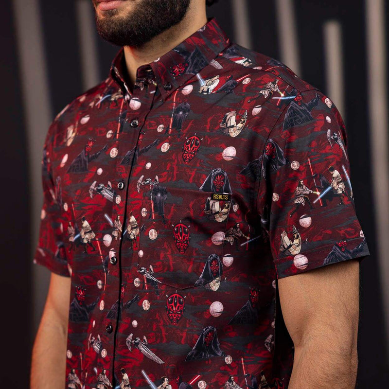 RSVLTS The Force and the Phantom KUNUFLEX Short Sleeve Shirt in Black — front view
