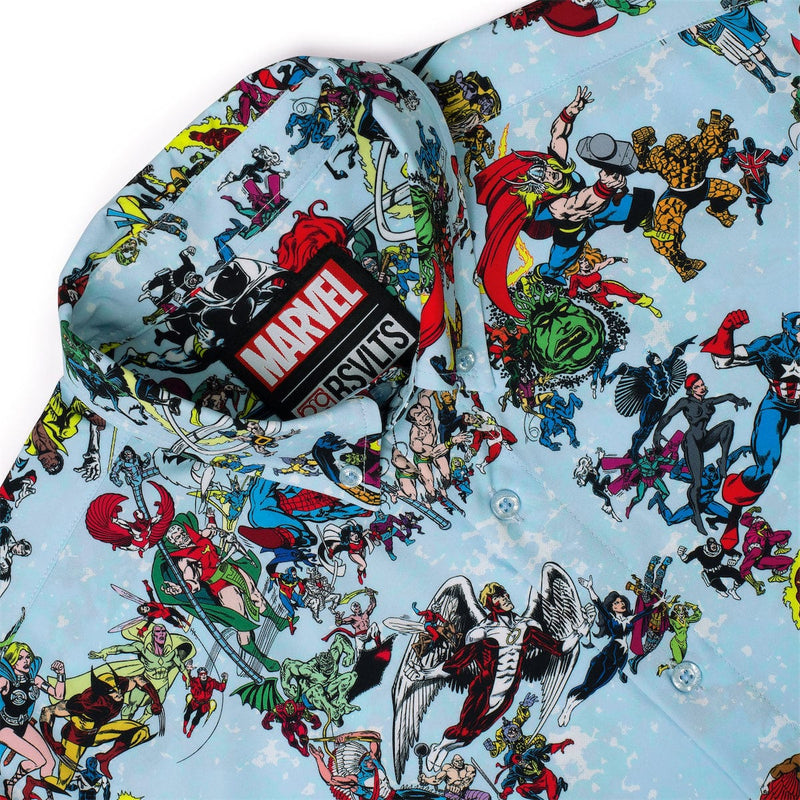 RSVLTS There Goes My Hero KUNUFLEX Short Sleeve Shirt in Blue — detail 3