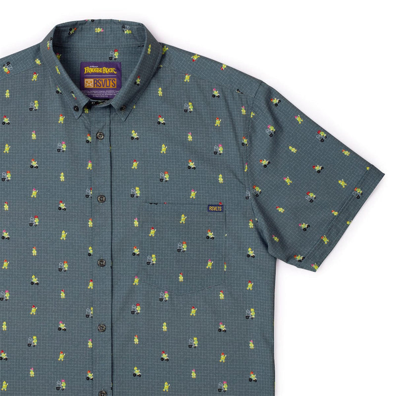 RSVLTS Diggin' Doozers KUNUFLEX Short Sleeve Shirt in Gray — detail 2