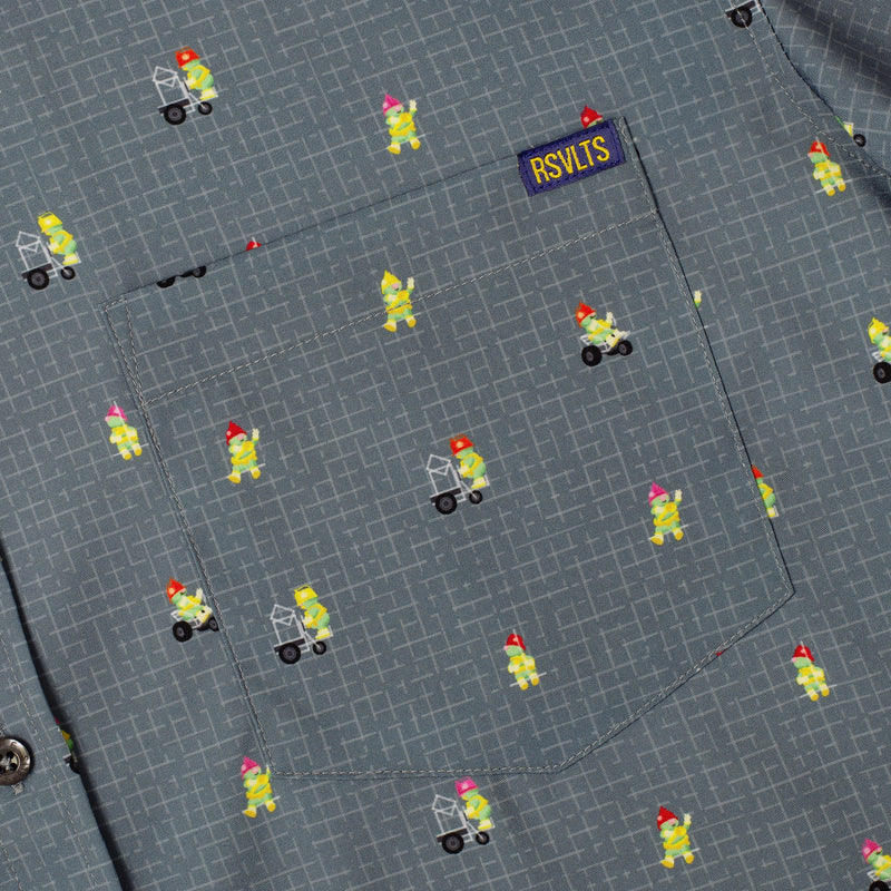 RSVLTS Diggin' Doozers KUNUFLEX Short Sleeve Shirt in Gray — detail 6