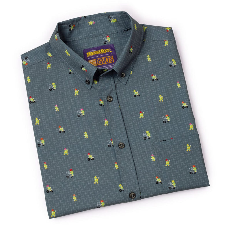 RSVLTS Diggin' Doozers KUNUFLEX Short Sleeve Shirt in Gray — detail 9