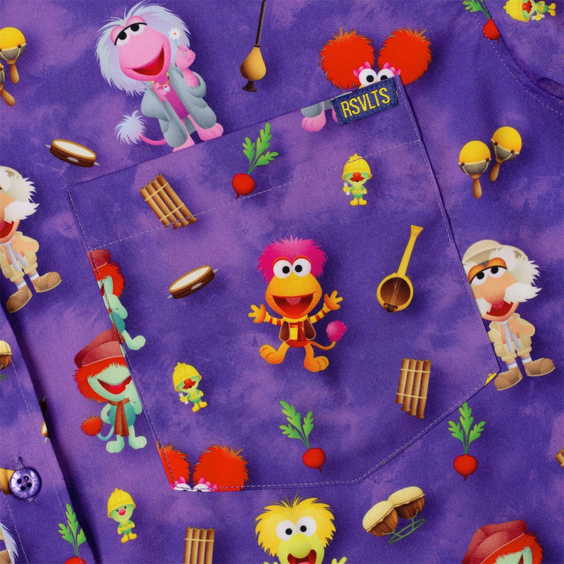RSVLTS Down at Fraggle Rock! KUNUFLEX Short Sleeve Shirt in Purple — detail 5