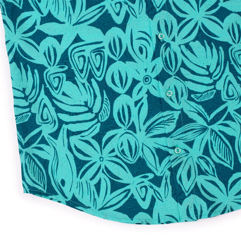 RSVLTS Sweet Blue Sea KUNUFLEX Short Sleeve Shirt in Green — detail 7