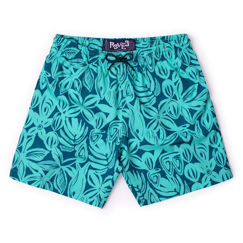 RSVLTS Sweet Blue Sea Hybrid Shorts in Green — detail 2
