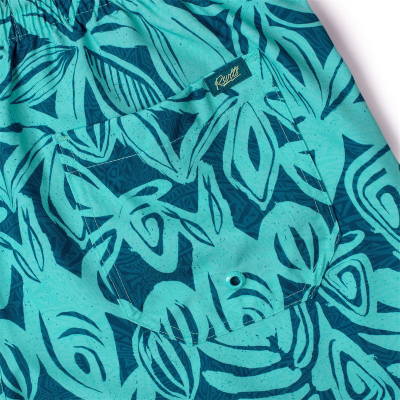 RSVLTS Sweet Blue Sea Hybrid Shorts in Green — detail 3
