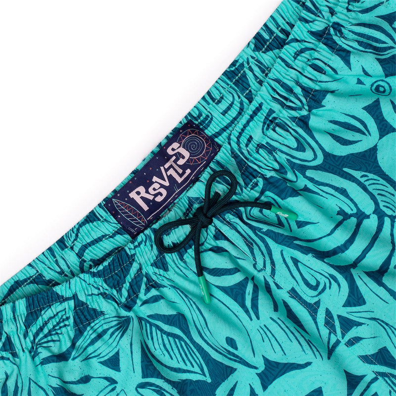RSVLTS Sweet Blue Sea Hybrid Shorts in Green — detail 5