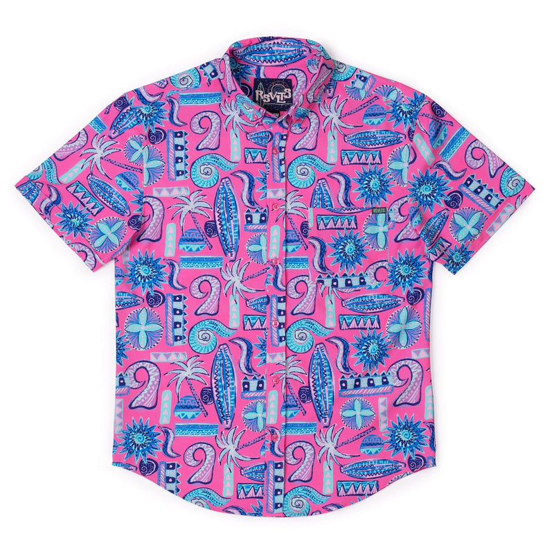 RSVLTS Pink Sand Beach KUNUFLEX Short Sleeve Shirt in Pink — detail 4