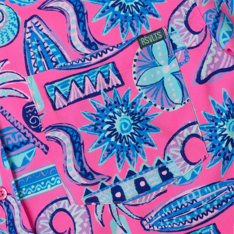 RSVLTS Pink Sand Beach KUNUFLEX Short Sleeve Shirt in Pink — detail 5