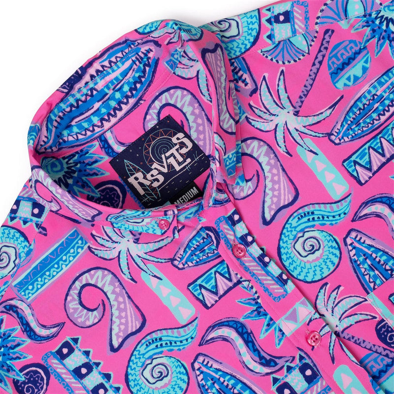 RSVLTS Pink Sand Beach KUNUFLEX Short Sleeve Shirt in Pink — detail 6