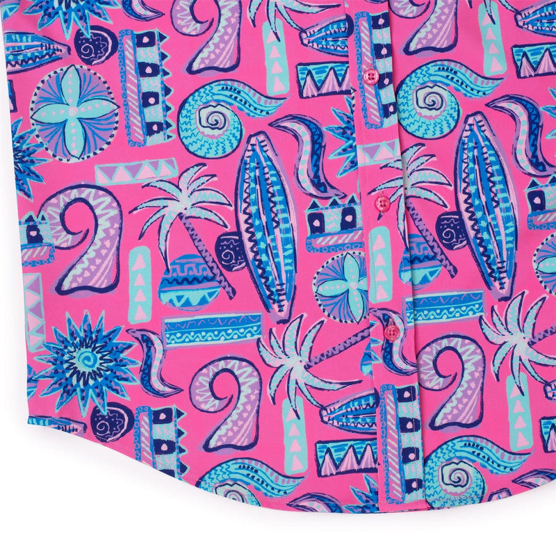 RSVLTS Pink Sand Beach KUNUFLEX Short Sleeve Shirt in Pink — detail 7