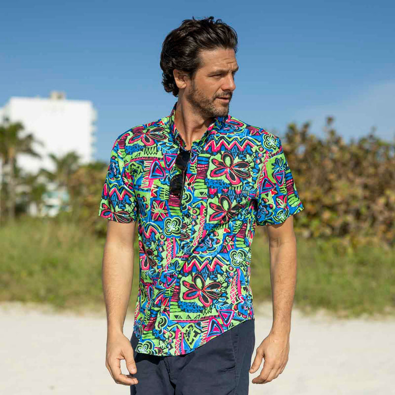 RSVLTS Reef Riot KUNUFLEX Short Sleeve Shirt in Multicolor — detail 2
