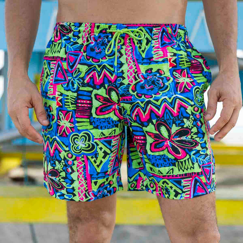 RSVLTS Reef Riot Hybrid Shorts in Multicolor — front view