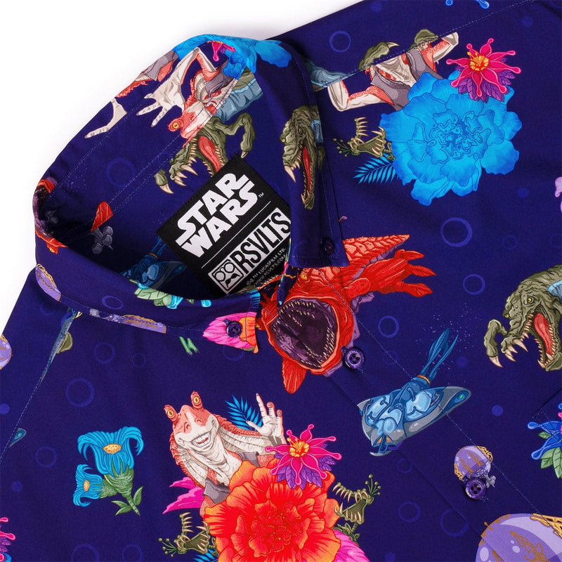 RSVLTS Gungan Style KUNUFLEX Short Sleeve Shirt in Blue — detail 2