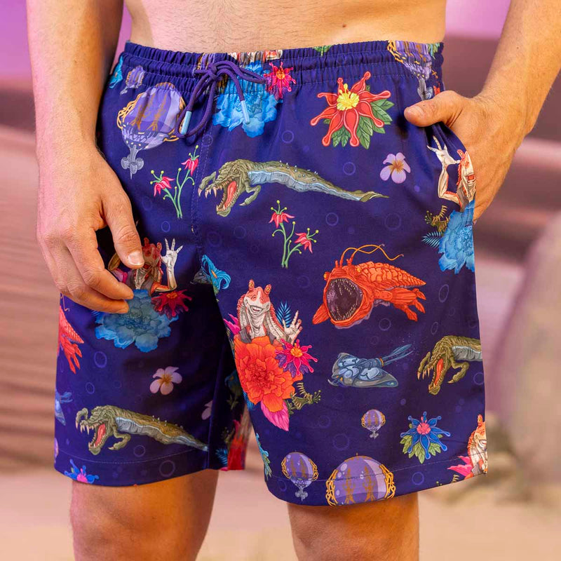 RSVLTS Gungan Style Hybrid Shorts in Blue — front view