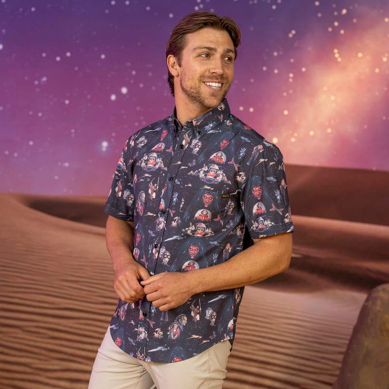RSVLTS The Phantom Menace KUNUFLEX Short Sleeve Shirt in Black — detail 2