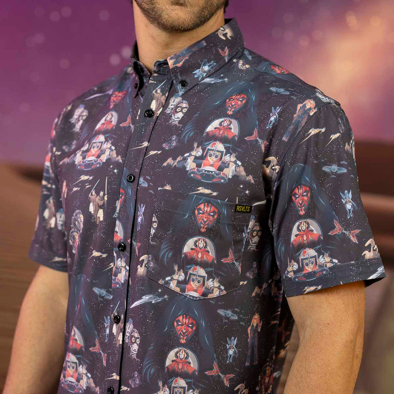 RSVLTS The Phantom Menace KUNUFLEX Short Sleeve Shirt in Black — detail 3