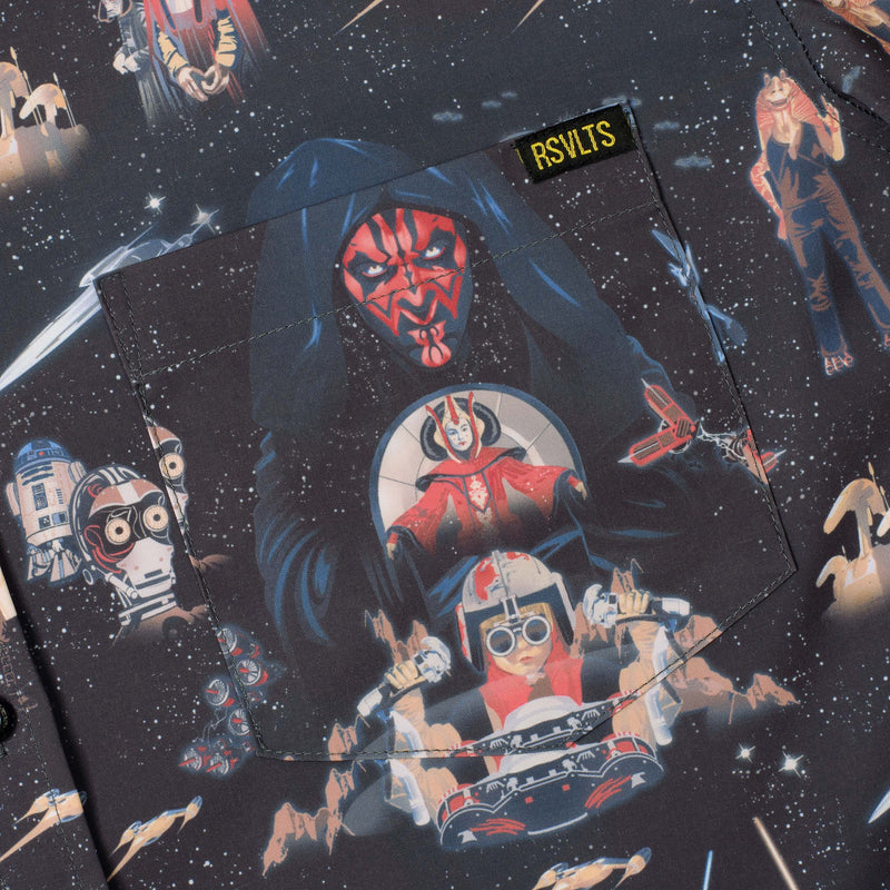 RSVLTS The Phantom Menace KUNUFLEX Short Sleeve Shirt in Black — detail 7