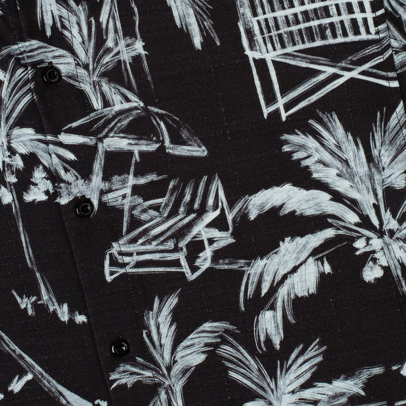 RSVLTS Bungalow Bamboo Short Sleeve Shirt in Black — detail 2