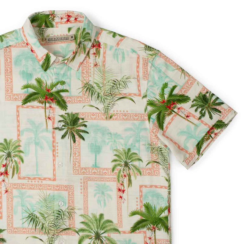 RSVLTS Portraits of Paradise Bamboo Short Sleeve Shirt in Green — detail 2