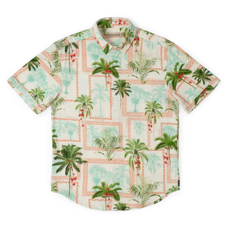 RSVLTS Portraits of Paradise Bamboo Short Sleeve Shirt in Green — detail 4