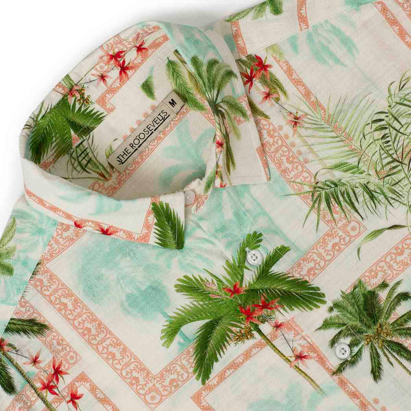 RSVLTS Portraits of Paradise Bamboo Short Sleeve Shirt in Green — detail 5