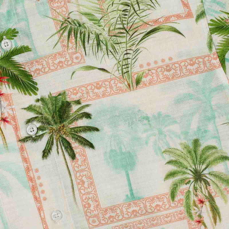 RSVLTS Portraits of Paradise Bamboo Short Sleeve Shirt in Green — detail 6