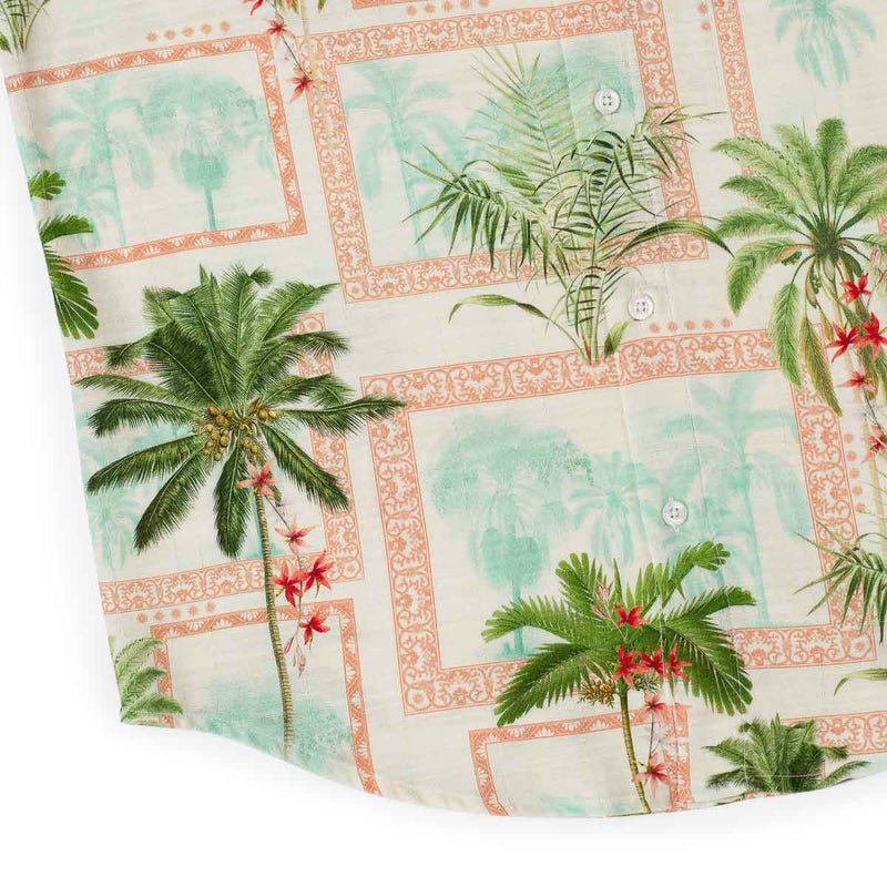 RSVLTS Portraits of Paradise Bamboo Short Sleeve Shirt in Green — detail 7
