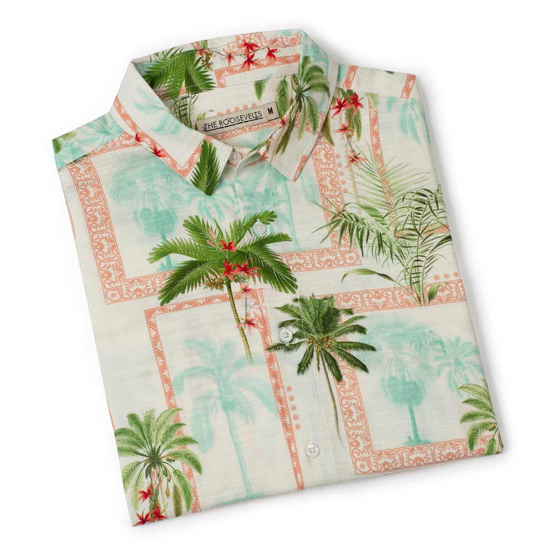 RSVLTS Portraits of Paradise Bamboo Short Sleeve Shirt in Green — detail 8