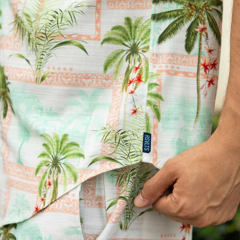 RSVLTS Portraits of Paradise Bamboo Short Sleeve Shirt in Green — detail 9