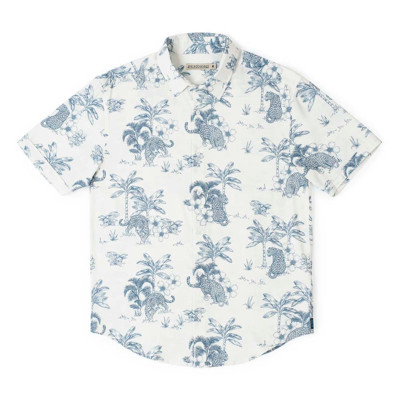 RSVLTS Moves Like Jaguar Bamboo Short Sleeve Shirt in Gray — detail 3