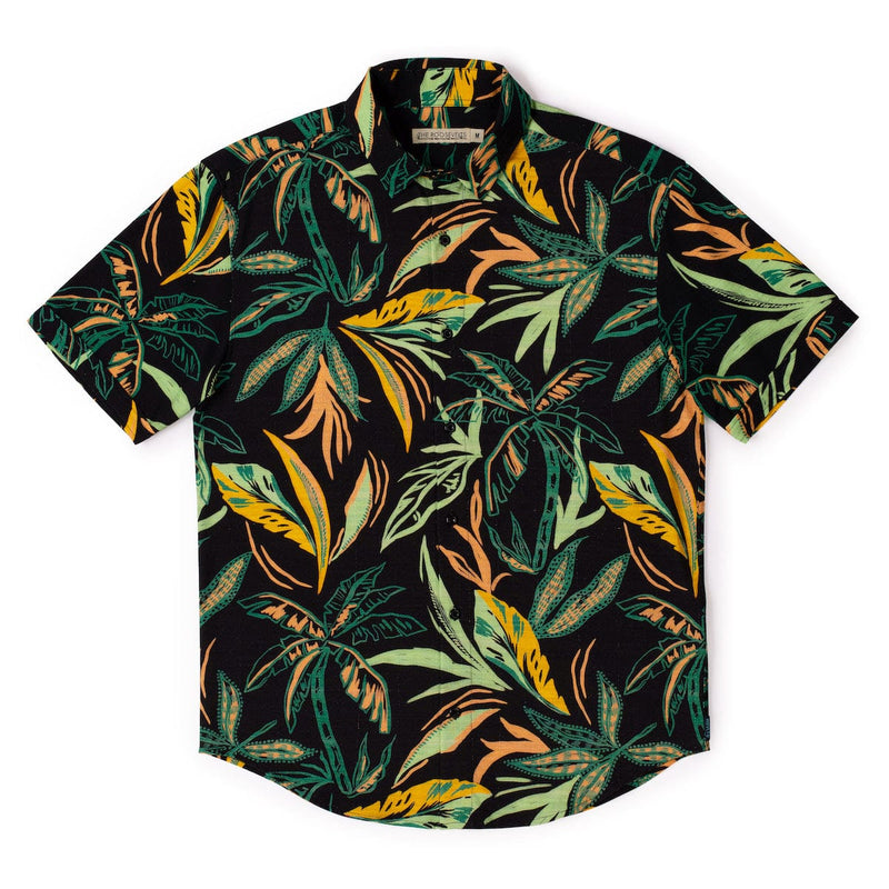 RSVLTS Wild Jungle Bamboo Short Sleeve Shirt in Black — detail 5