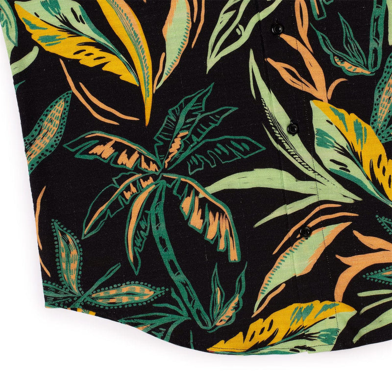 RSVLTS Wild Jungle Bamboo Short Sleeve Shirt in Black — detail 8