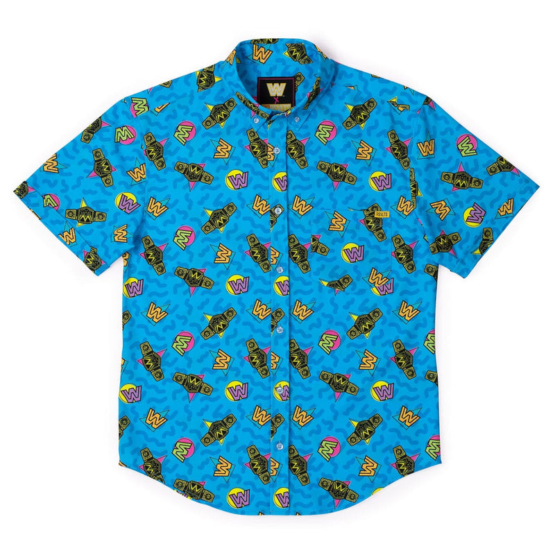 RSVLTS In Your House KUNUFLEX Short Sleeve Shirt in Blue — detail 4