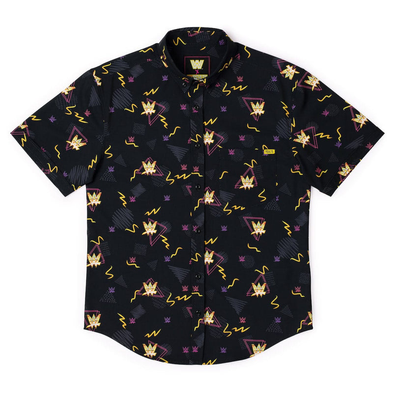 RSVLTS Retro Wrestling KUNUFLEX Short Sleeve Shirt in Black — detail 3