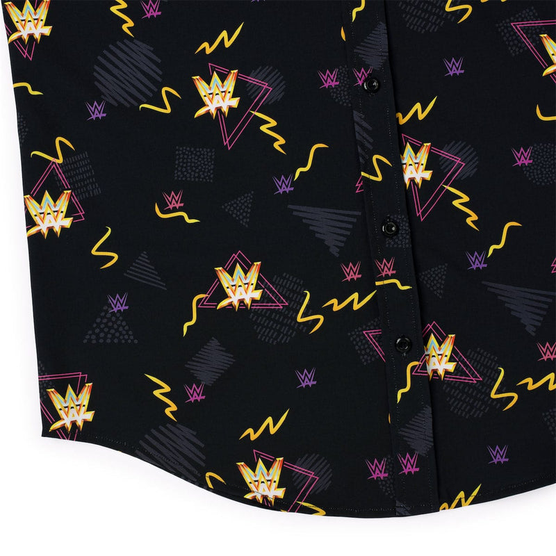 RSVLTS Retro Wrestling KUNUFLEX Short Sleeve Shirt in Black — detail 6
