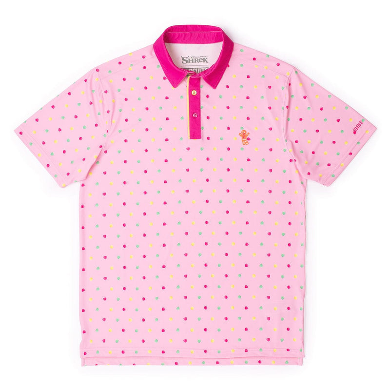 RSVLTS Gumdrop Buttons All-Day Polo in Pink — front view