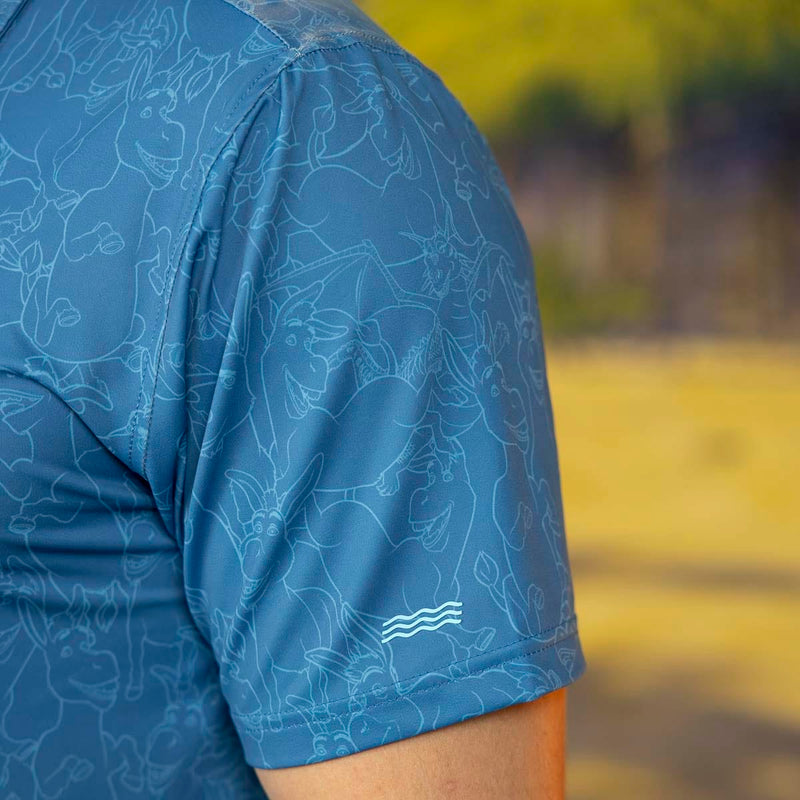 RSVLTS I'm Makin' Waffles All-Day Polo in Blue — detail 4