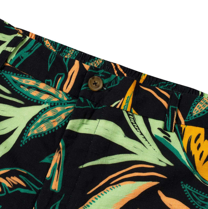 RSVLTS Wild Jungle Bamboo Resort Shorts in Black — detail 5