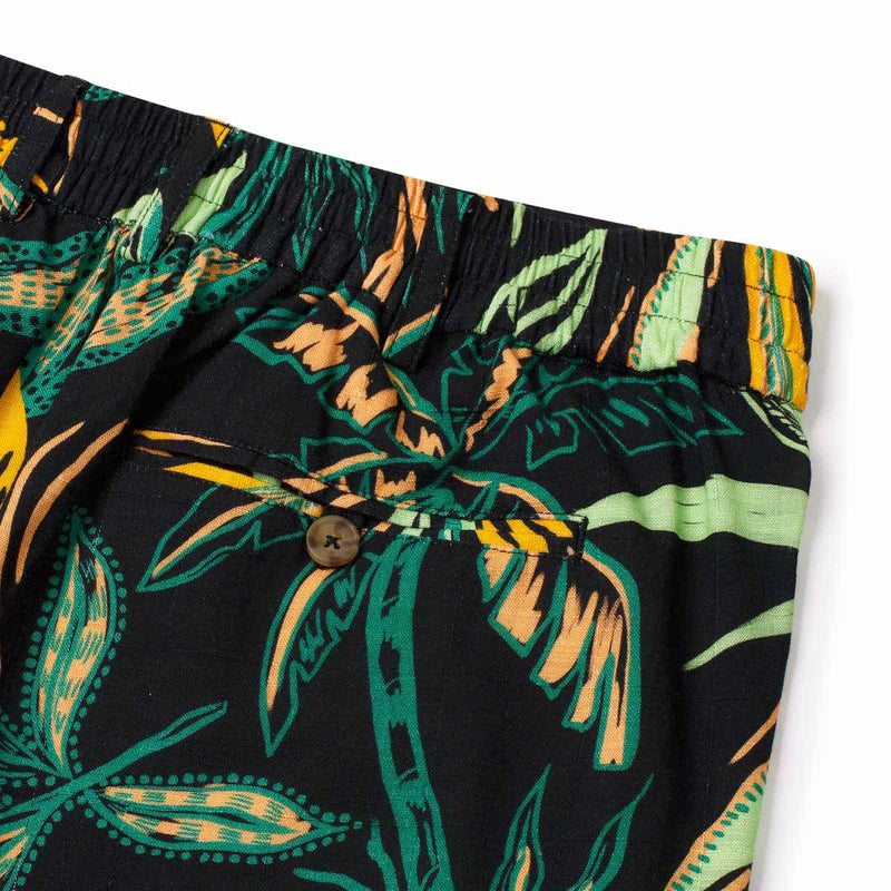 RSVLTS Wild Jungle Bamboo Resort Shorts in Black — detail 7