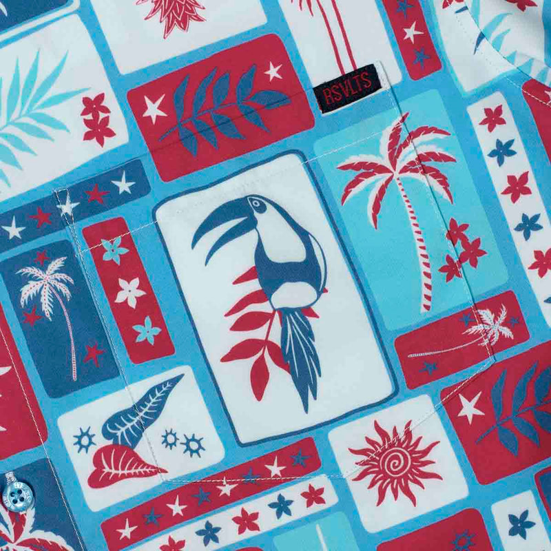 RSVLTS Vacation Nation KUNUFLEX Short Sleeve Shirt in Blue — detail 5