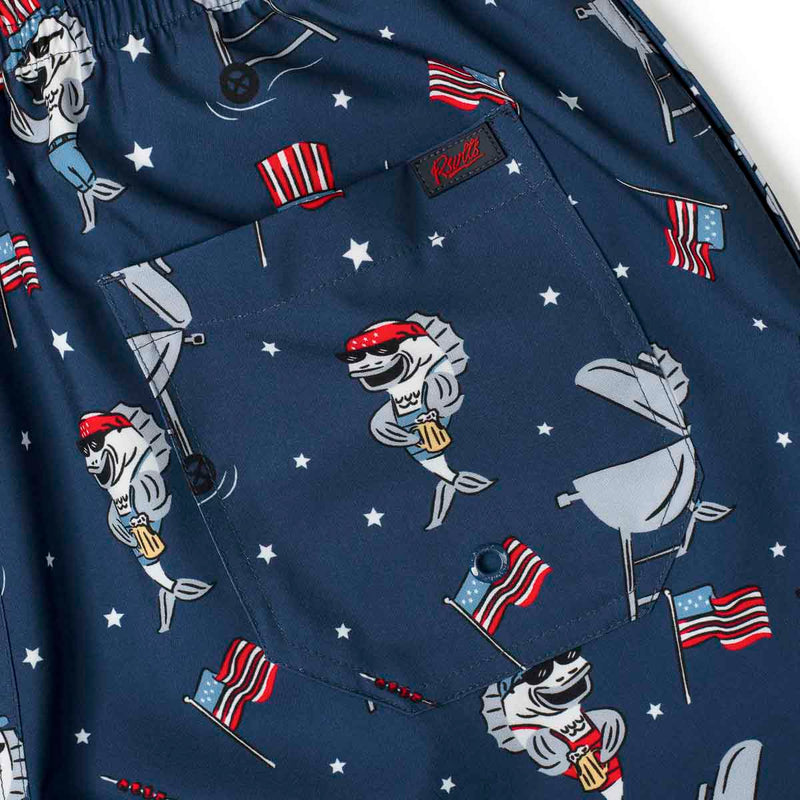 RSVLTS Fins & Freedom Hybrid Shorts in Blue — detail 5