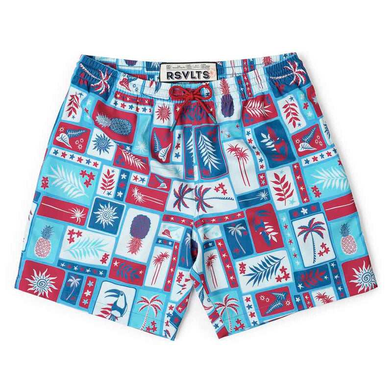 RSVLTS Vacation Nation Hybrid Shorts in Blue — detail 2