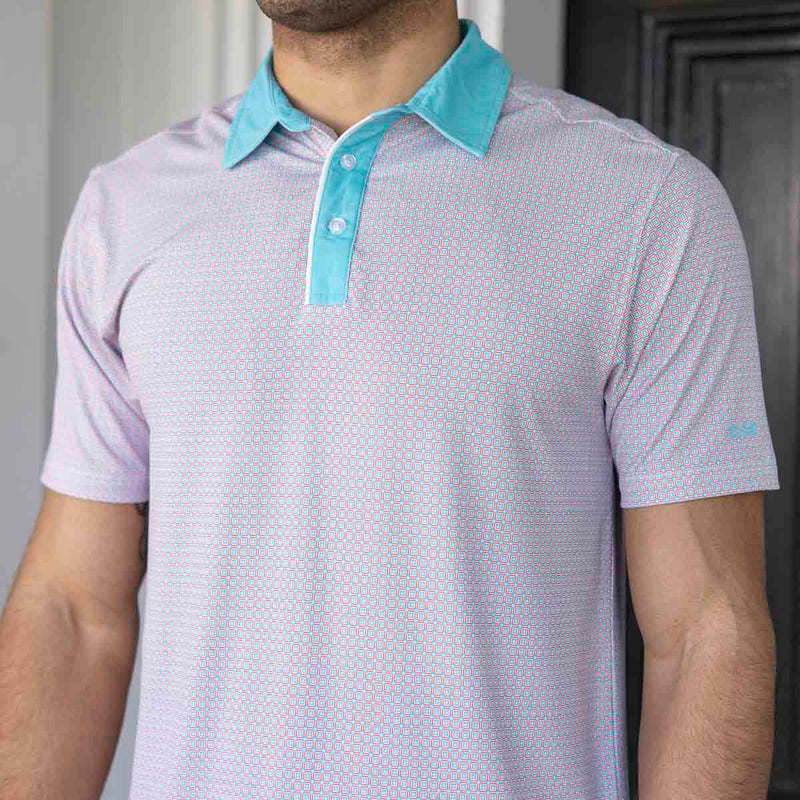 RSVLTS Pars & Stripes All-Day Polo in Blue — front view